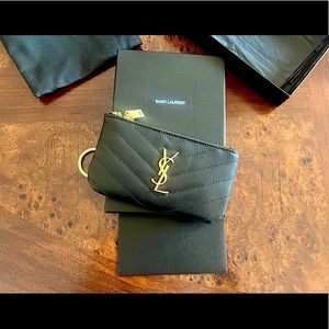 Beautiful Monogram Quilted Leather Key Pouch.